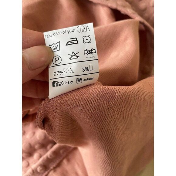 Cuk Shirt Top Pink Dusty Rose Asymmetrical Polkadot One Size Pink Blouse - Picture 6 of 7